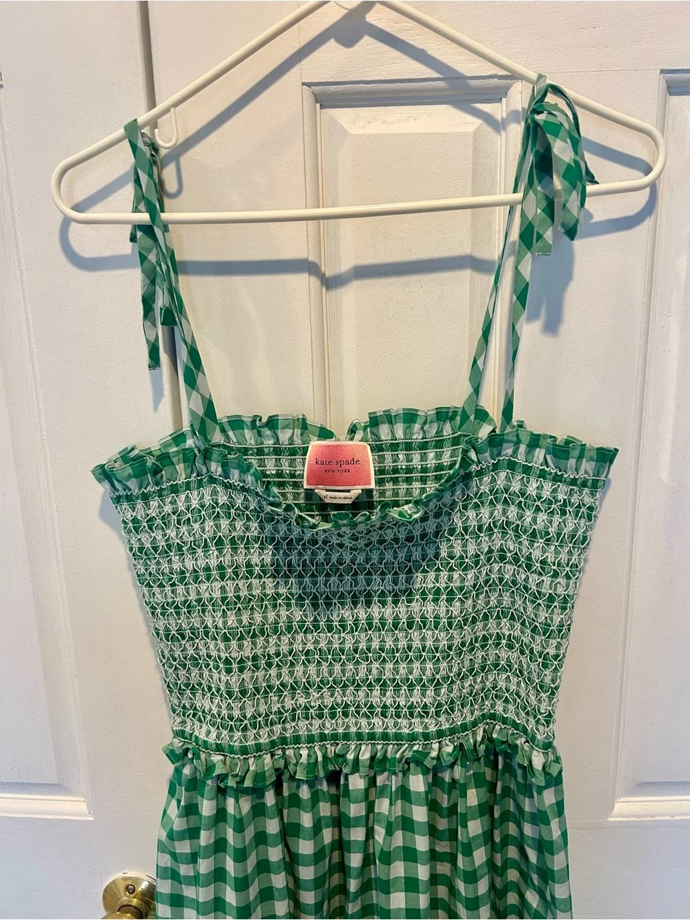 kate spade Green Gingham Smocked Sundress - Picture 3 of 4